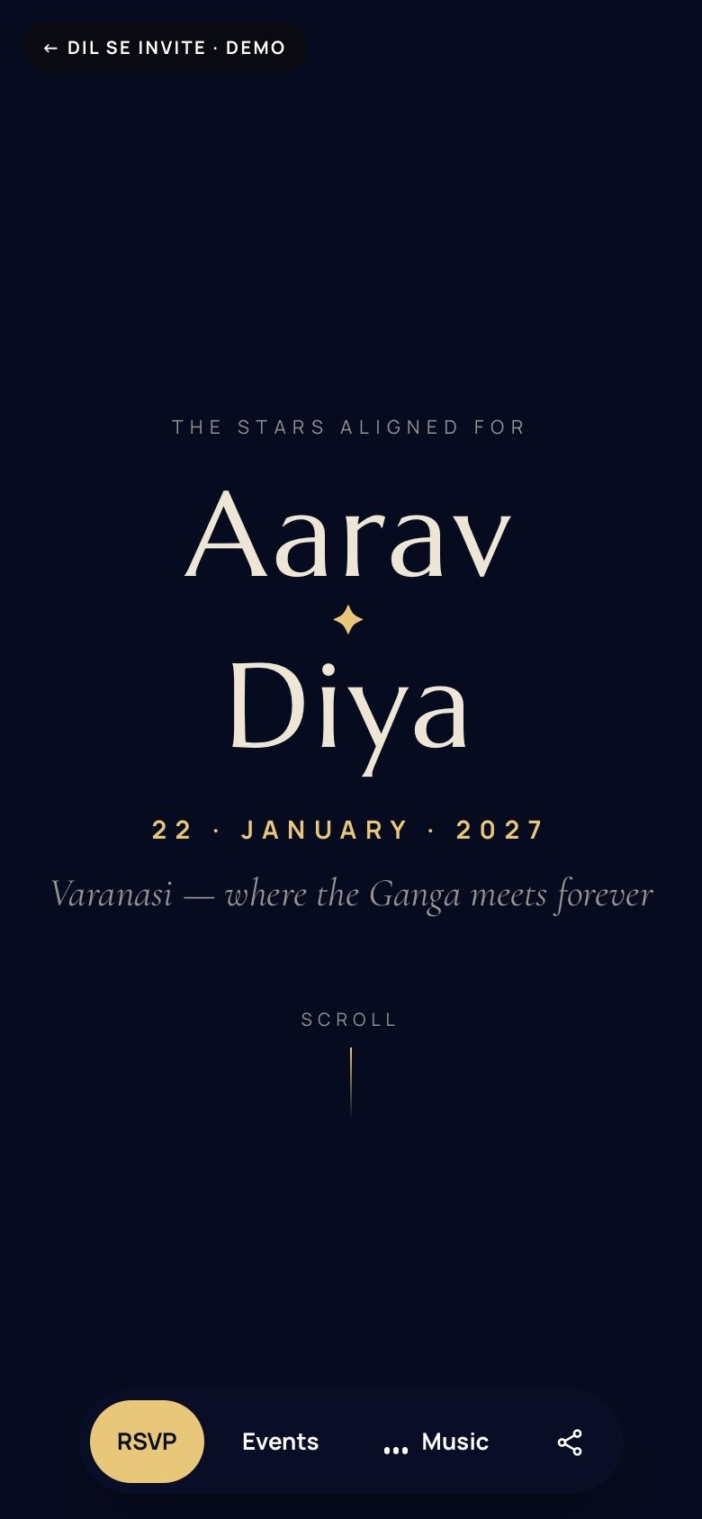 Written in the Stars — Aarav × Diya demo website