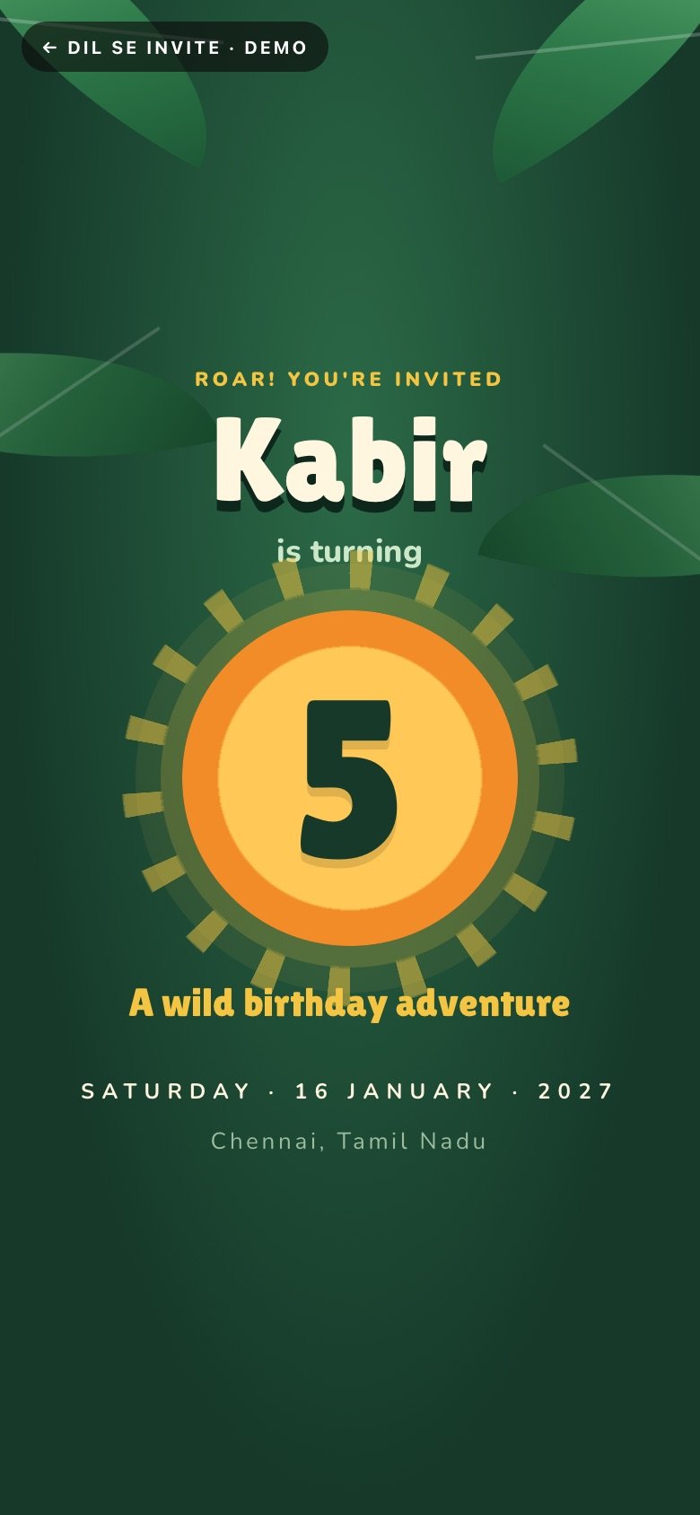 Jungle Safari demo website
