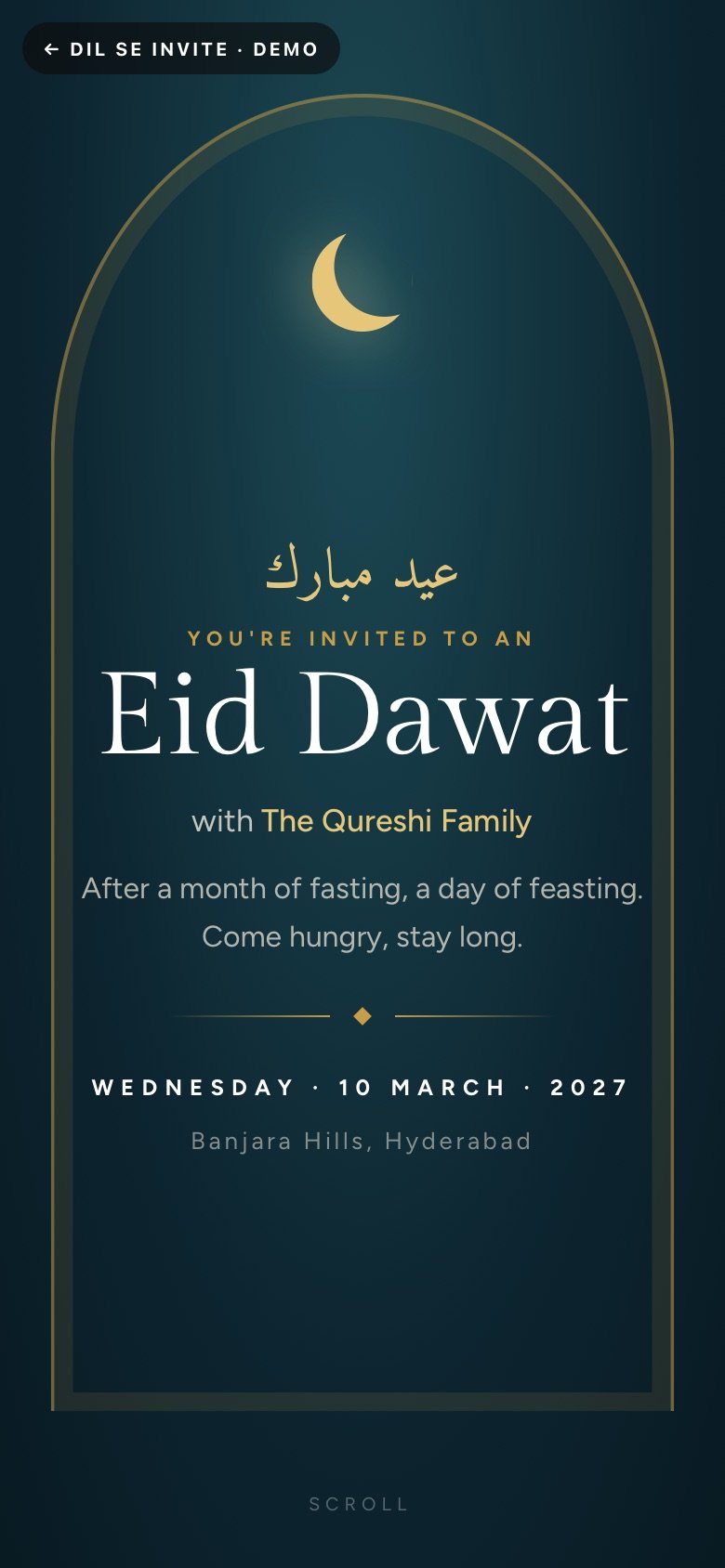 Chaand Raat — eid invitations invitation website demo