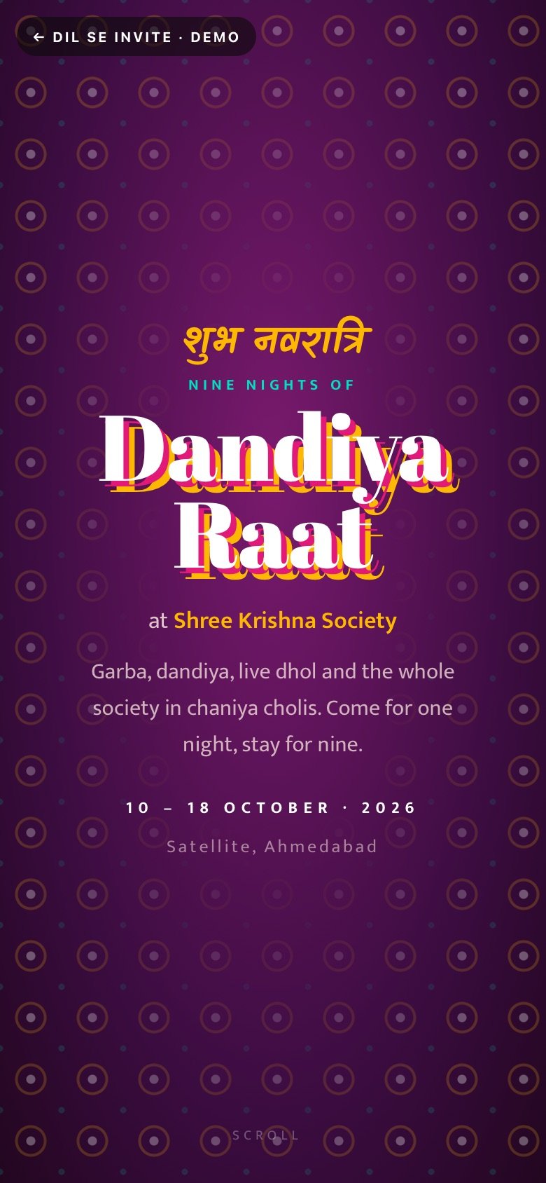 Dandiya Raat demo website