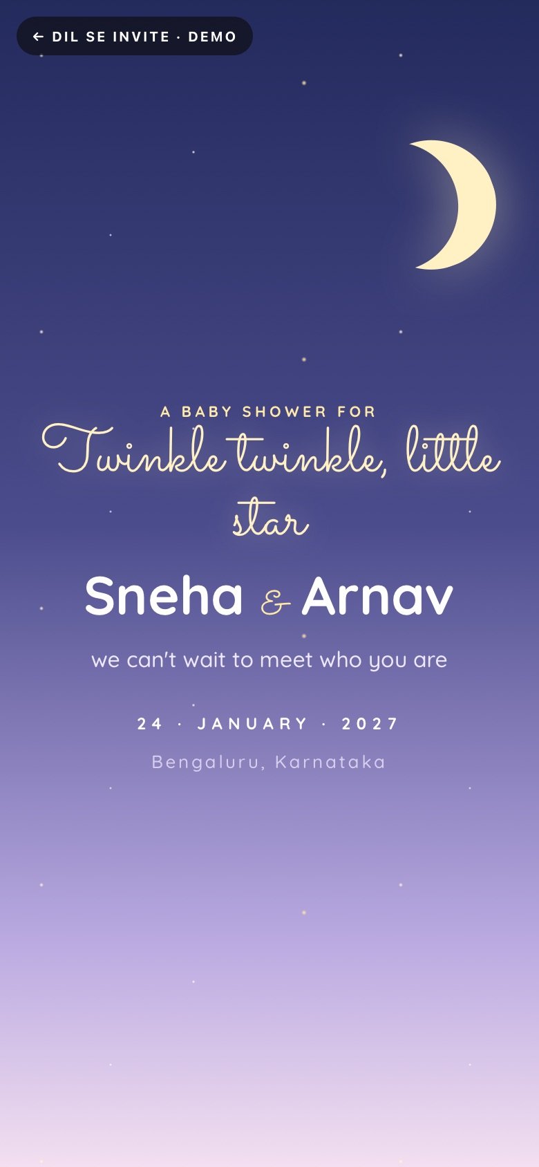 Twinkle Twinkle demo website