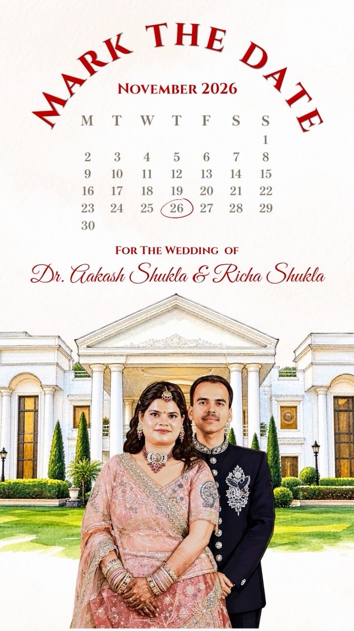 Aakash × Richa — Mark The Date invitation by Dil Se Invite