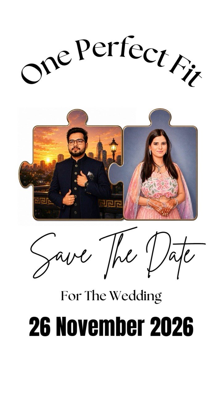 Aman × Jiya — One Perfect Fit invitation by Dil Se Invite