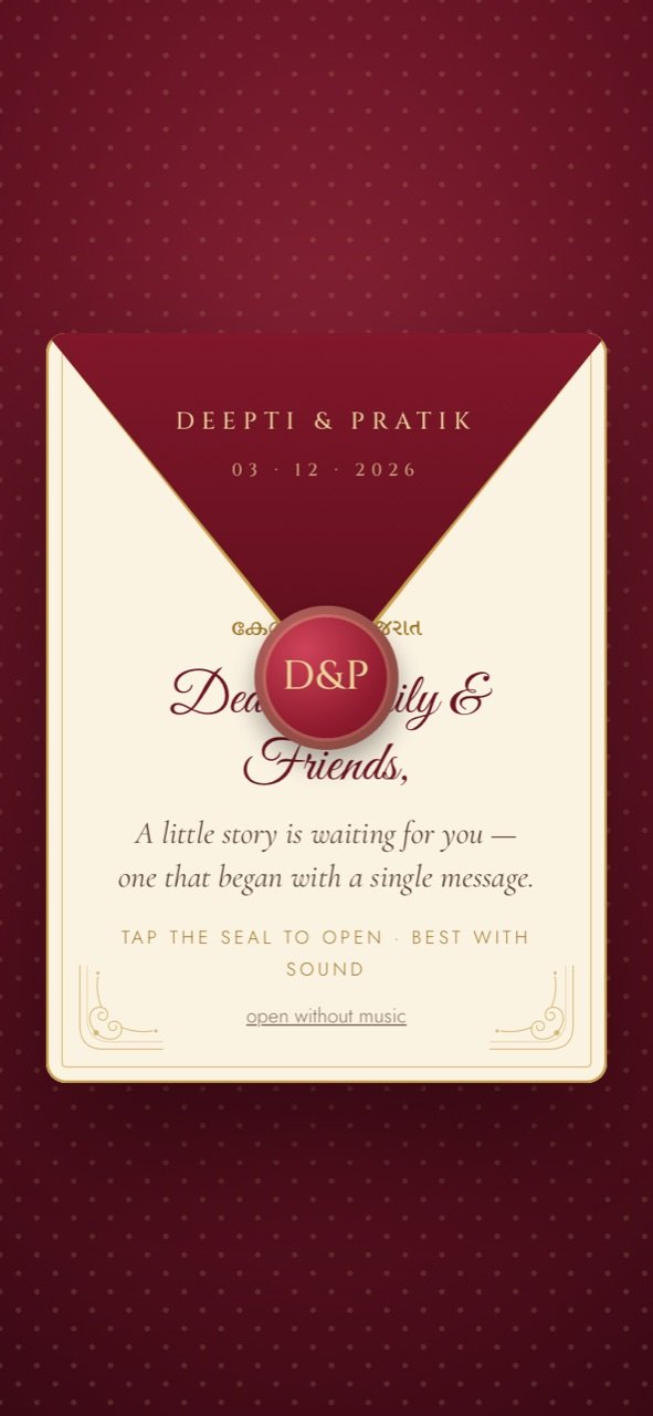 Deepti × Pratik wedding website by Dil Se Invite